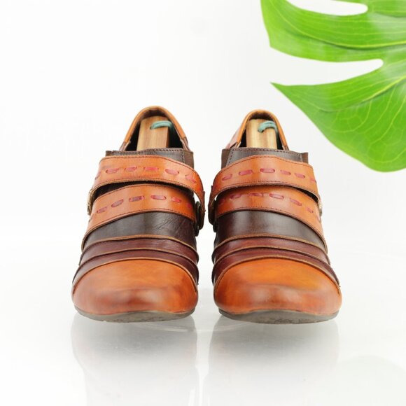 Spring Step Womens Wondrous Boot Size 40 9 Tan Brown Leather Block Heel  Booties - Picture 2 of 12